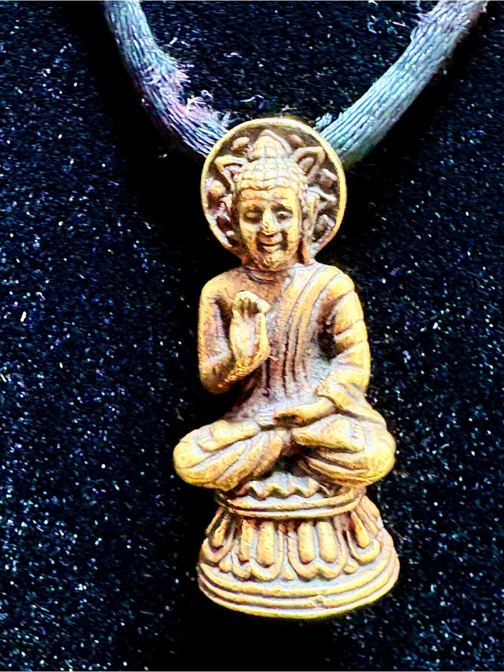 Brassy gold bronze Buddhist Pendant Necklace - Women Jewelry